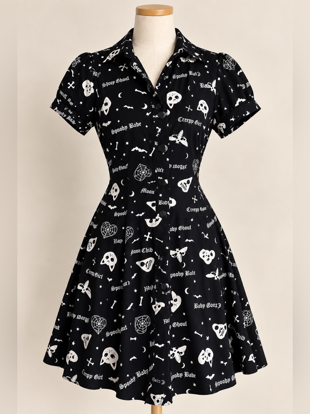 NWT Collectif London Mary Grace Creepy Girl Skater Dress in Size XS/ UK 8 🖤